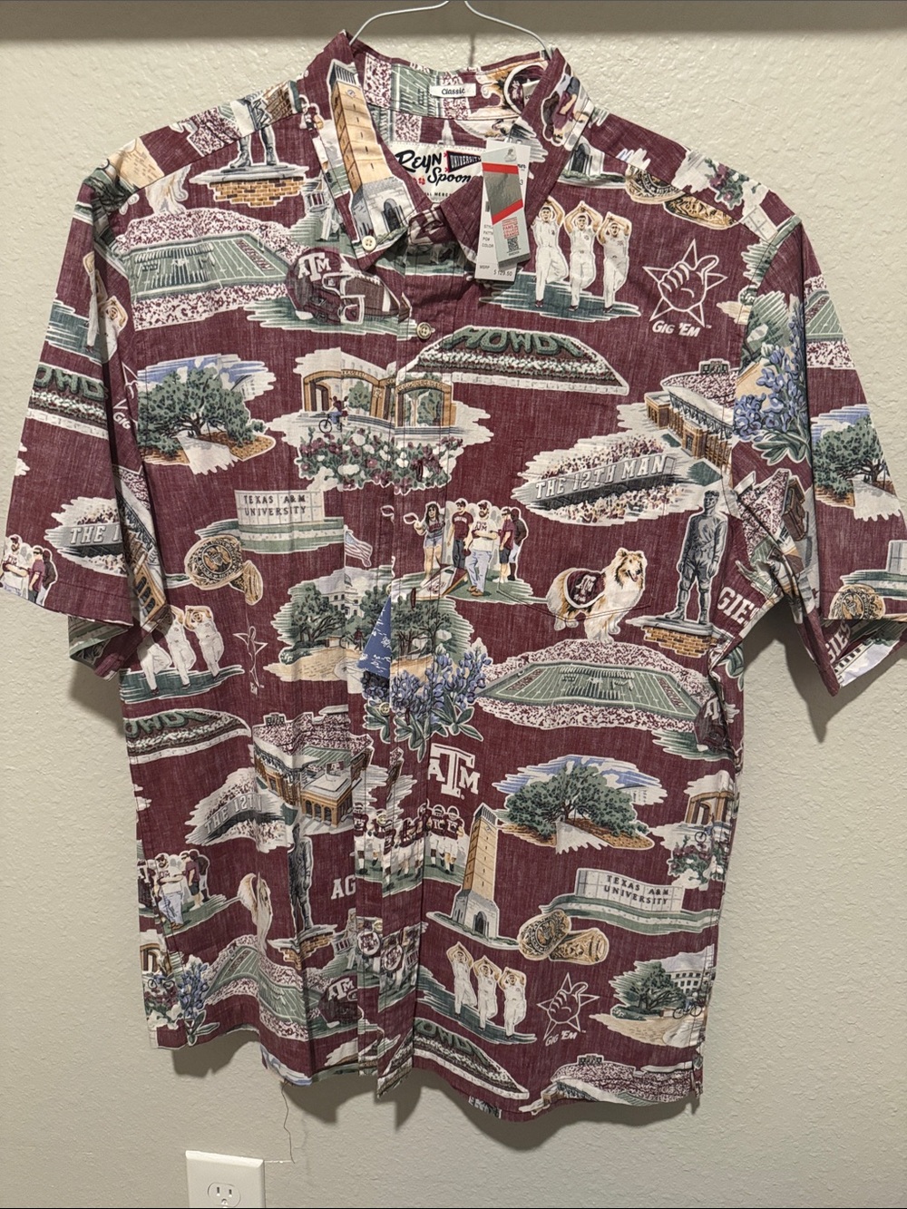 reyn spooner Maroon & Green Texas A&M Campus Print Button-Down Shirt